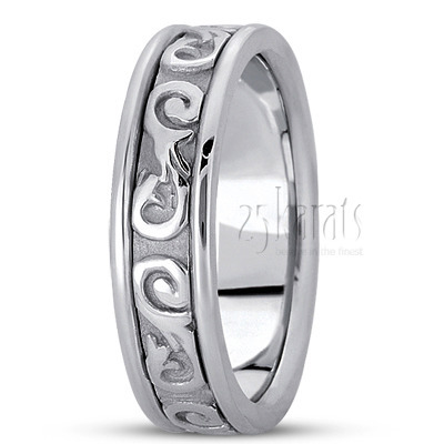 Wavy Handcrafted Celtic Wedding Band  - view 2 of 4