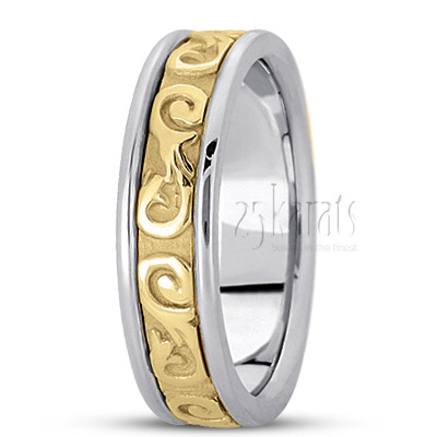 Wavy Handcrafted Celtic Wedding Band  - view 4