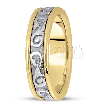 Wavy Handcrafted Celtic Wedding Band  - main view