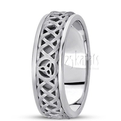 Chain With Triquetra Celtic Wedding Band  - view 2