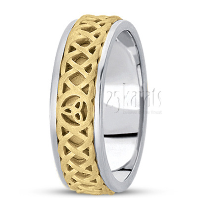 Chain With Triquetra Celtic Wedding Band  - main view