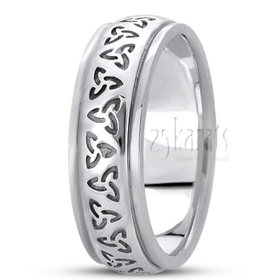 Symmetrical Triquetra Celtic Handmade Wedding Band 