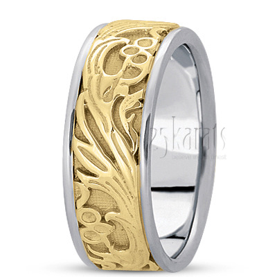 Sturdy Antique Handcrafted Wedding Band - HC100276 - 14K Gold