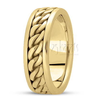 Traditional Shiny Hand Braided Wedding Ring  - view 2 of 4