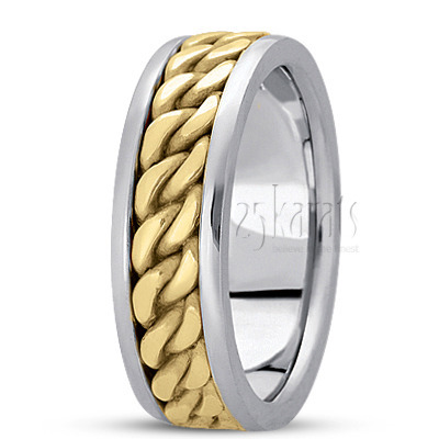 Traditional Shiny Hand Braided Wedding Ring  - view 3 of 4