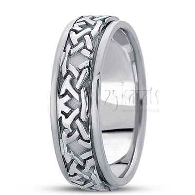 Exclusive Embossed Celtic Wedding Band  - view 2