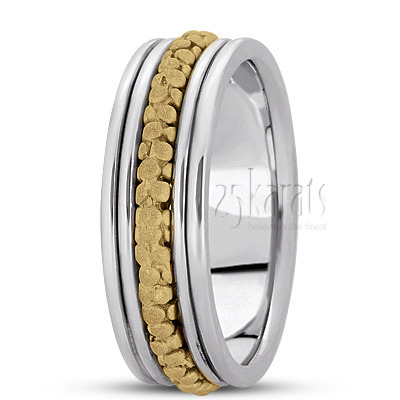 Attractive Two-Tone Celtic Wedding Ring  - view 1 of 4
