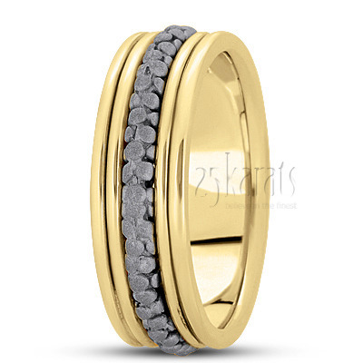 Attractive Two-Tone Celtic Wedding Ring  - view 4 of 4