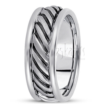 Classy Satin Finish Hand Braided Wedding Ring  - view 2 thumbnail