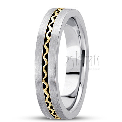 Modern Flat Handmade Wedding Ring 