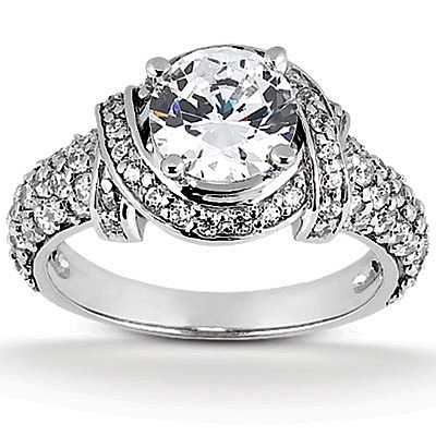 Fancy Bead Set Diamond Engagement Ring (1.08 ct. tw.) - view 1