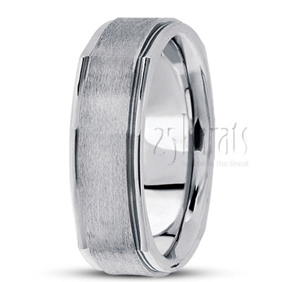 Simple Satin Square Wedding Band  - main view