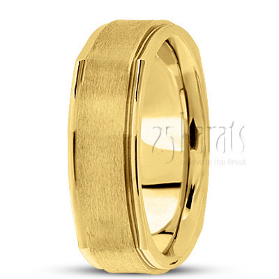 Simple Satin Square Wedding Band  - view 2 thumbnail