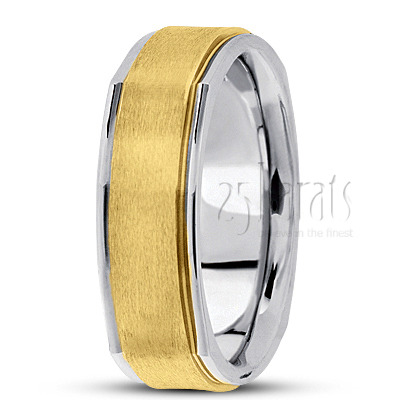 Simple Satin Square Wedding Band  - view 3