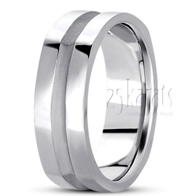 Deeply Carved Square Wedding Ring - view 2