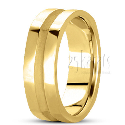 Deeply Carved Square Wedding Ring - view 3