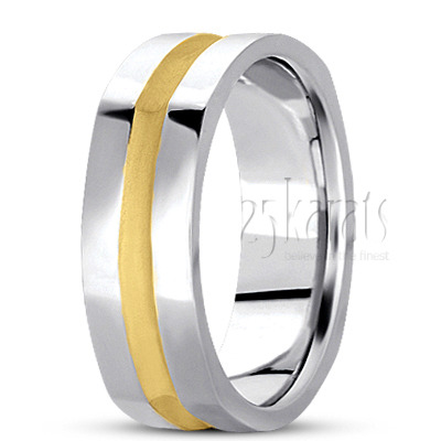 Deeply Carved Square Wedding Ring
