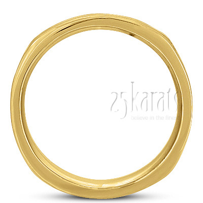 Deeply Carved Square Wedding Ring - view 6