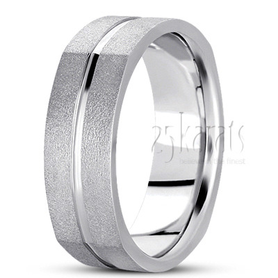 Grooved Lovely Square Wedding Ring - view 2