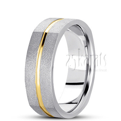Grooved Lovely Square Wedding Ring