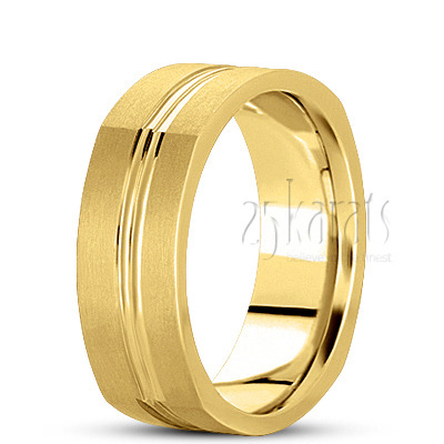 Double Cut Square Wedding Band  - view 3