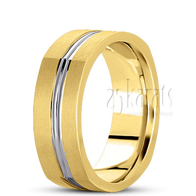 Double Cut Square Wedding Band  - view 4