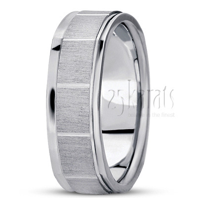 Simple Squared Wedding Band  - view 2