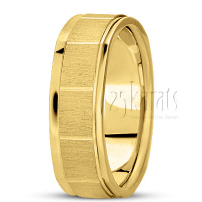 Simple Squared Wedding Band  - view 3