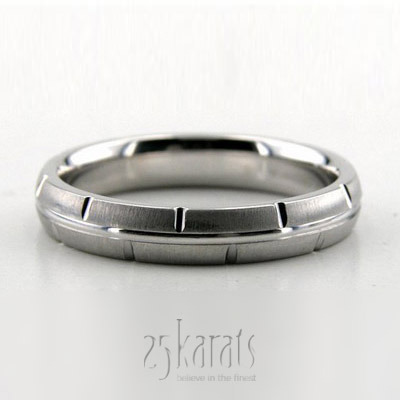 Convex Cross-satin Basic Designer Wedding Ring  - view 2 thumbnail