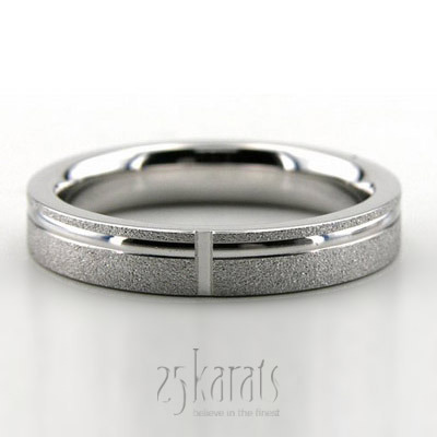 Modern Cross Stone Finish Wedding Ring  - view 3 thumbnail