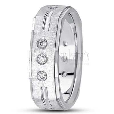 Classic Square Diamond Wedding Band 