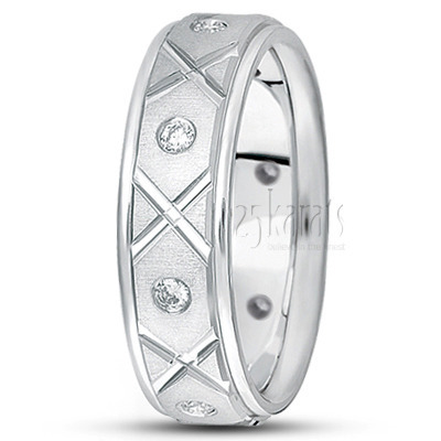 X Cut Diamond Wedding Ring  - view 2 thumbnail