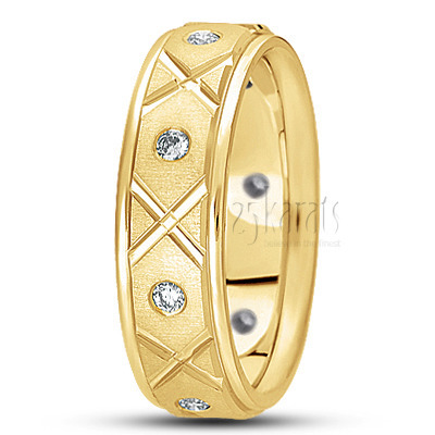 X Cut Diamond Wedding Ring  - main view thumbnail