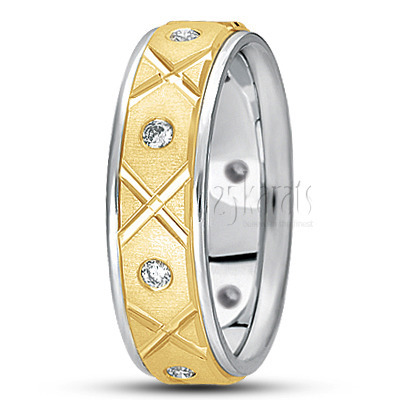 X Cut Diamond Wedding Ring  - view 3 thumbnail