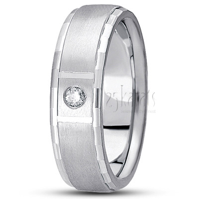 Angular Edge Diamond Wedding Ring  - view 2