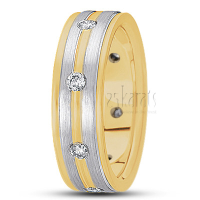 Two-Tone Diamond Wedding Band  - main view