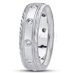 Fancy Edge Classic Diamond Wedding Band 