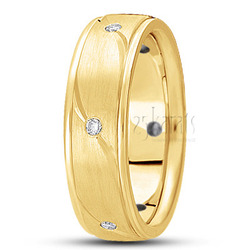 Wavy Cut Diamond Wedding Ring 