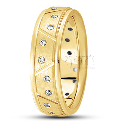 Symmetrical Cut Diamond Wedding Ring  - view 3