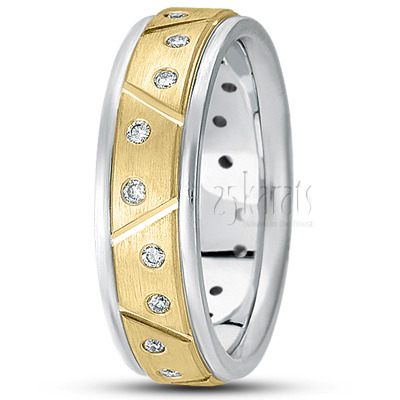 Symmetrical Cut Diamond Wedding Ring  - main view
