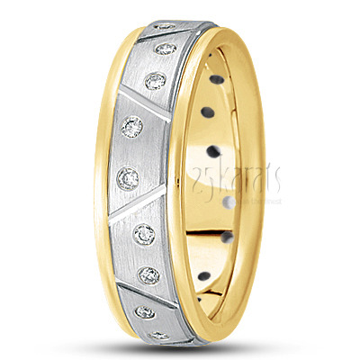 Symmetrical Cut Diamond Wedding Ring  - view 4