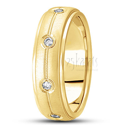 Milgrain Center Diamond Wedding Band  - main view thumbnail