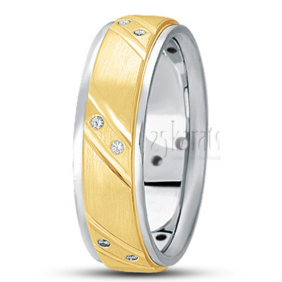 Step Edge Diamond Wedding Band  - main view thumbnail