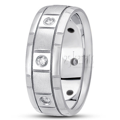 Rectangular Cut Diamond Wedding Band  - view 2