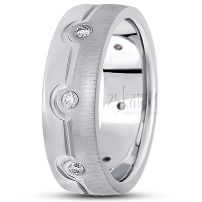 Modern Diamond Wedding Ring  - main view