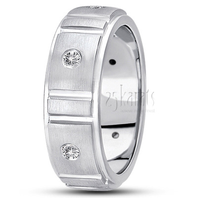 Rectangular Cut Diamond Wedding Band  1 - view 2