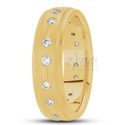 Basic Carved Diamond Wedding Ring  - view 3 thumbnail