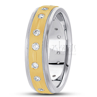 Basic Carved Diamond Wedding Ring  - main view thumbnail