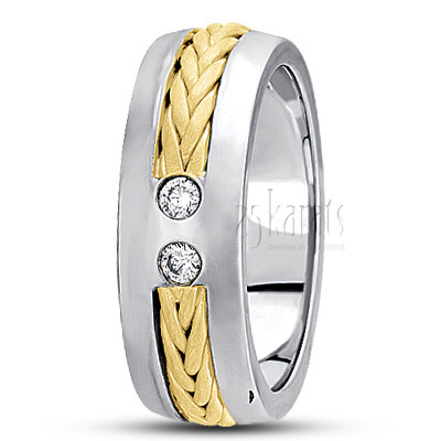 Hand Braided Diamond Wedding Ring  - view 1 of 4