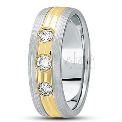 Three Stone Diamond Wedding Band  - view 3